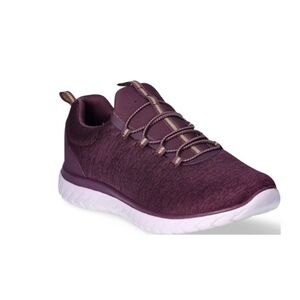 NWT Athletic Works Plum Tennis Shoe Size 9.5 Memory Foam Slip-On